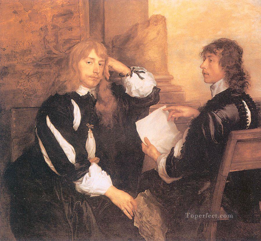 Thomas Killigrew and William Lord Crofts Baroque court painter Anthony van Dyck Oil Paintings